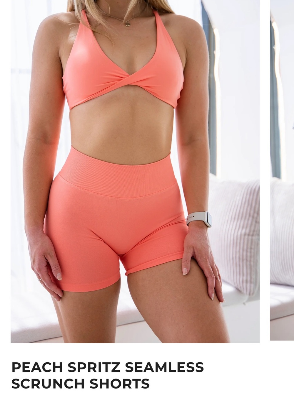 Peach Seamless High-Rise Athletic Shorts